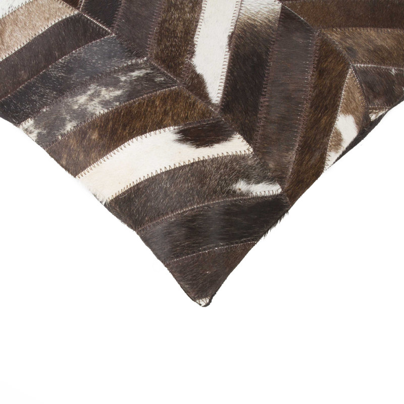 Coussin décoratif à chevrons, Chocolat / Naturel