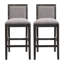 Ensemble de 2 tabourets de bar de 30,5 pouces de hauteur, structure en bois d'hévéa avec coussin en tissu éponge, élégant et confortable pour la cuisine et la salle à manger