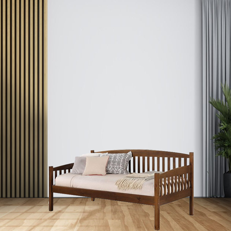 Twin Daybed,Guest Bed,Bed Frame, Brown