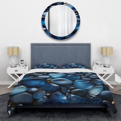 Blue Sapphire Zen Stones - Spiritual Stone Duvet Cover Set