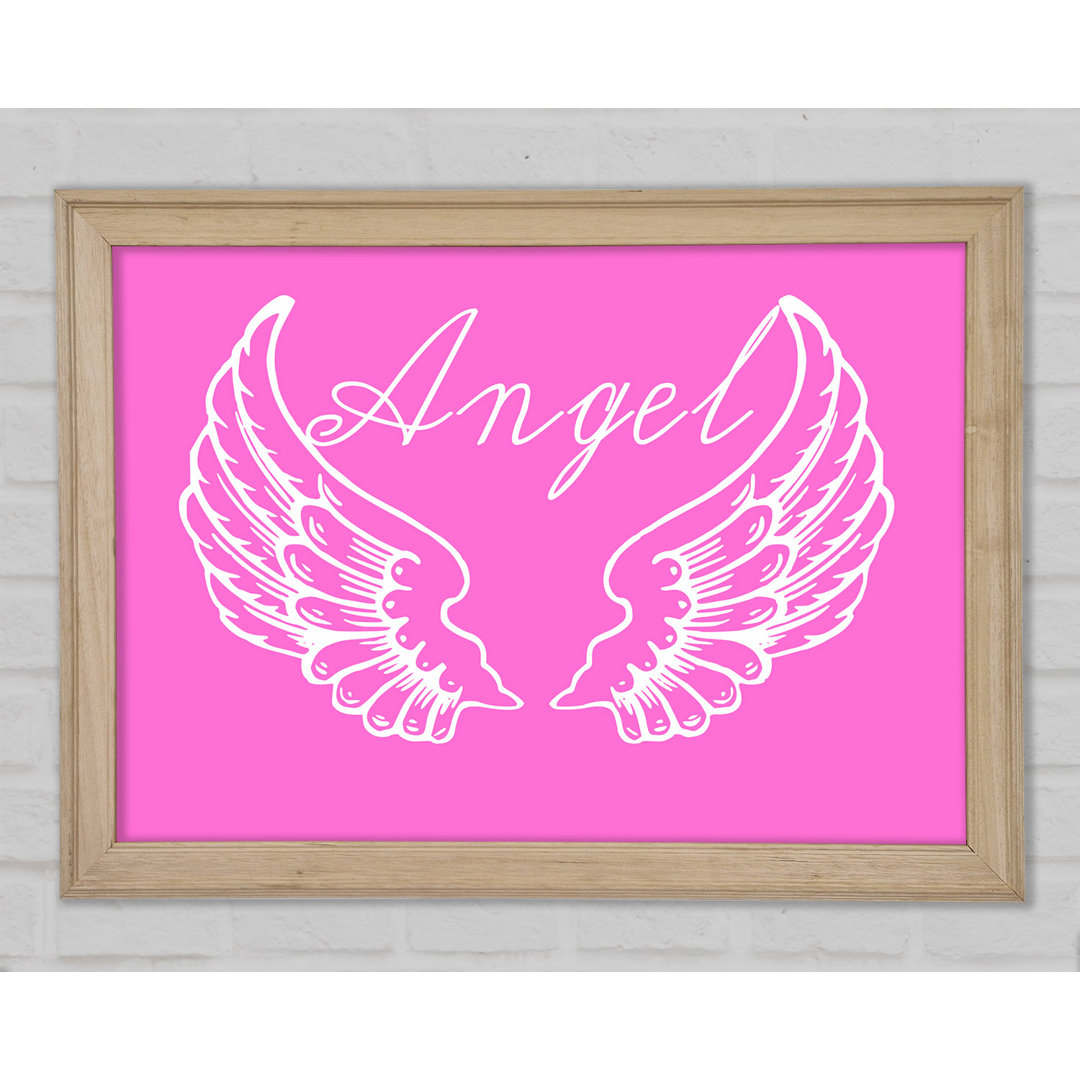 Angel Wings 4 Vivid Pink Gerahmter Druck