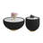 Modern Round Sintered Stone Pattern Tabletop Leather Edge Sofa End Table With Metal Base,Luxurious Side Table For Home Decor Living Room (Each Table Top Has A Unique Grey Pattern)-114239820-134077051