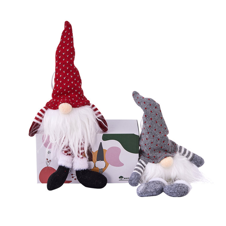 2 Piece Scandinavian Swedish Santa Elf with Knitted Hat Set