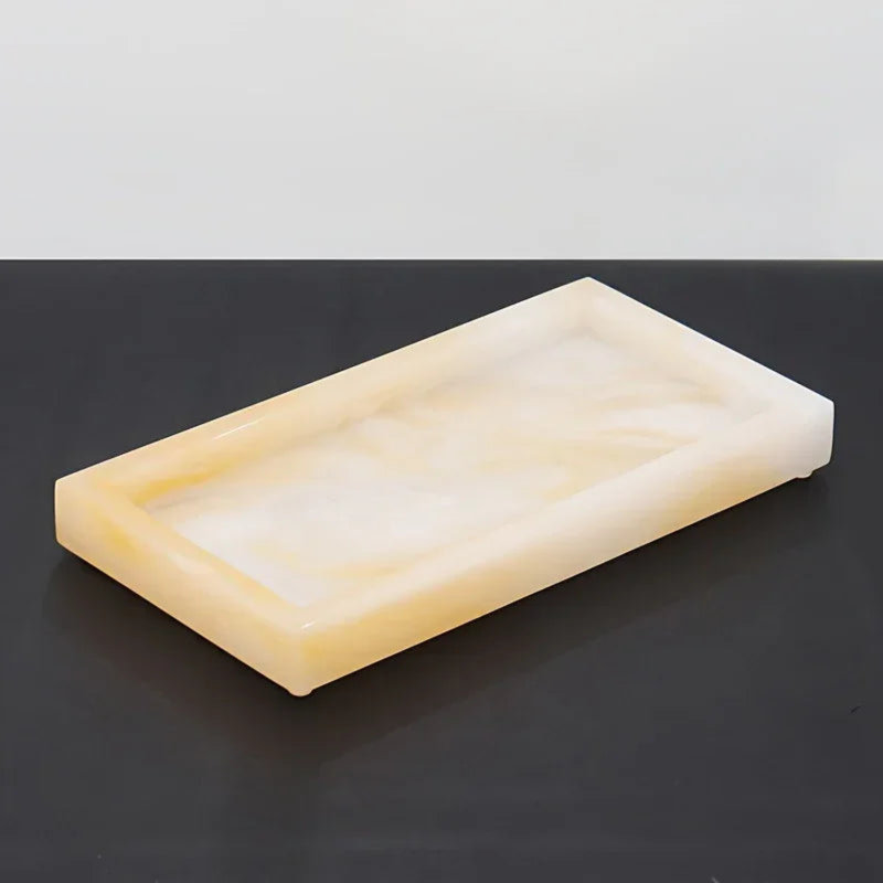 Tray - Bathroom Organizer White Small, Yellow