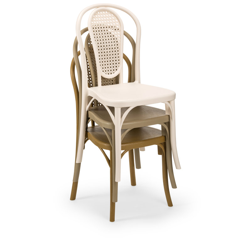 Chaise de patio empilable, Ivoire blanc