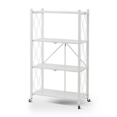4 Tier Folding Shelf with Wheels