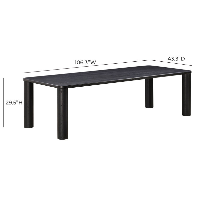 Demson 106" Dining Table, Black Oak