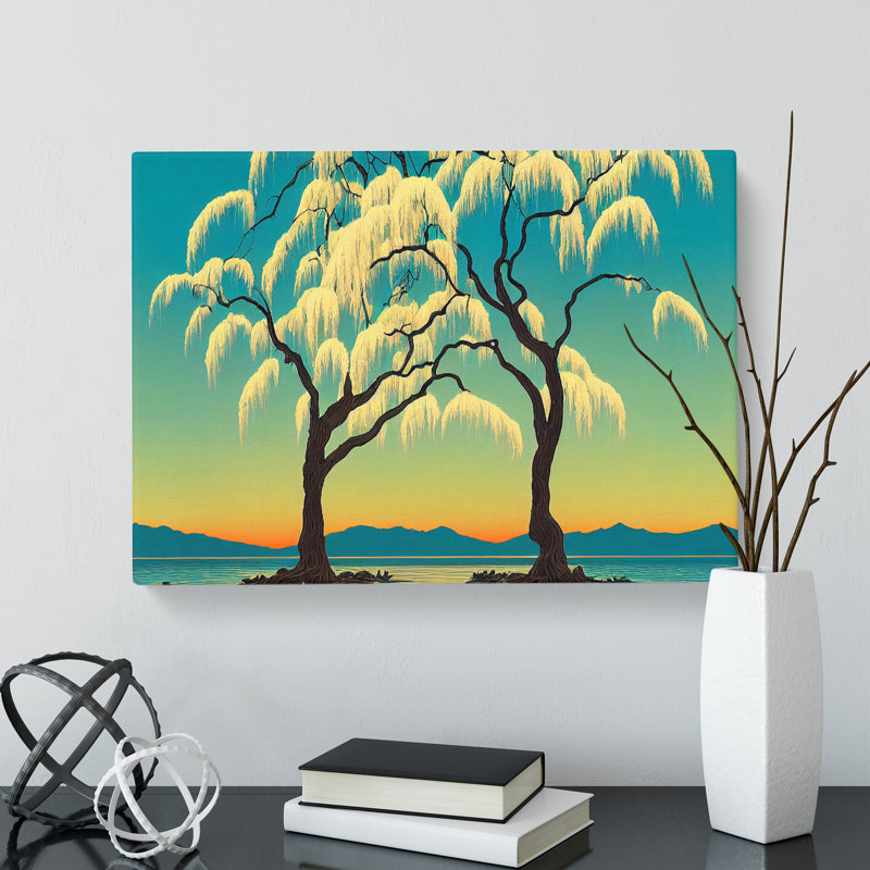 Superb Weeping Willow Trees - Wrapped Canvas, 35cm H x 50cm W x 3cm D