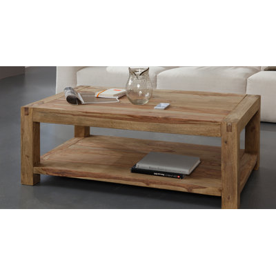 Nieves Solid Wood Four Leg Coffee Table with Storage