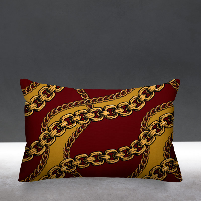 Housse de coussin d'extérieur carré Alessia, Rouge, 14 po x 20 po, Rectangle