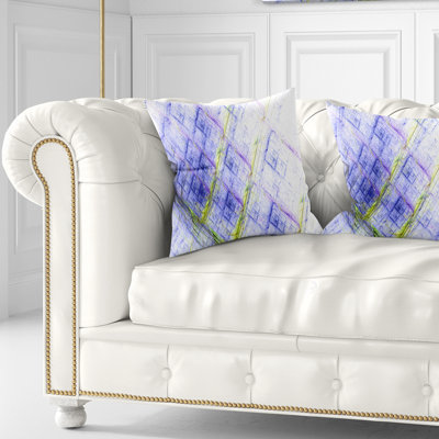 Barbecue fractal bleu clair - coussin imprimé abstrait