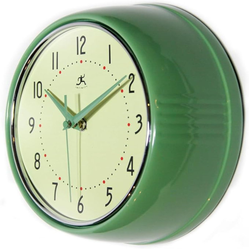 Infinity Instruments LTD. Rétro horloge murale de style Mid-Century 12 pouces
