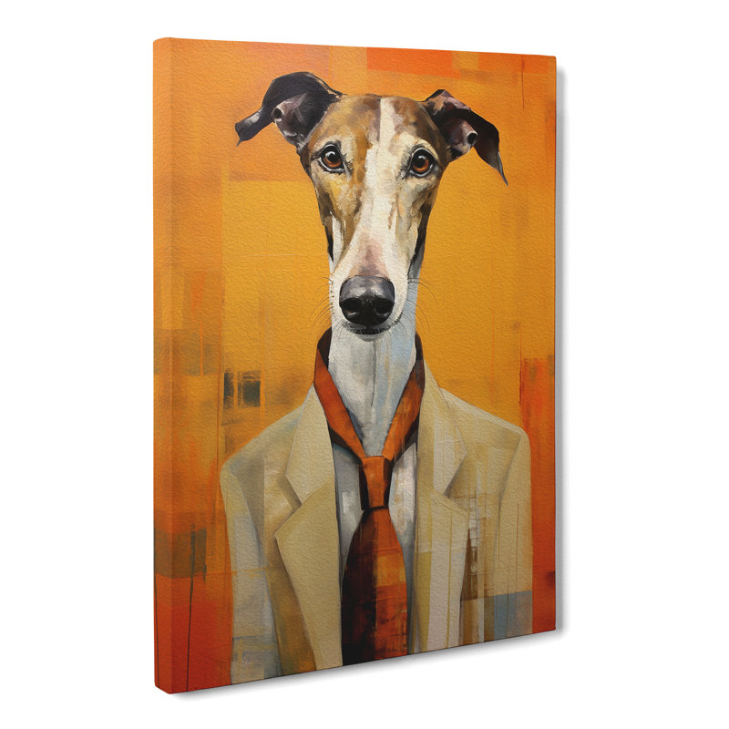 Greyhound Modern Art - Wrapped Canvas, 60cm H x 40cm W x 3cm D