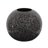 Chiseled Texture Black Iron Globe Vase, Large