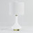 23.5" White Ceramic Table Lamp with USB & Type-C Ports and Pre-Assembled Linen Shade-873968585