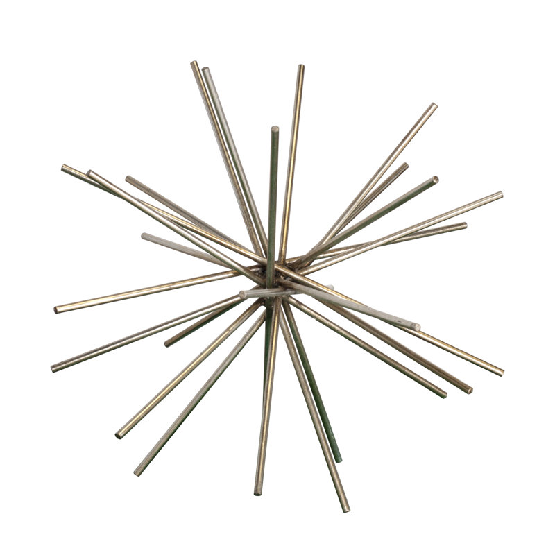 Urchin Abstract Figurines & Sculptures, 9" H x 9" W x 9" D, Silver