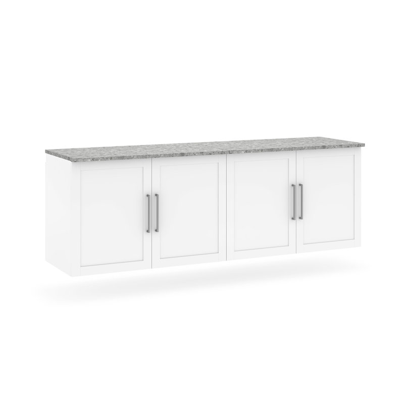 Garage Core 2 armoires et portes en blanc