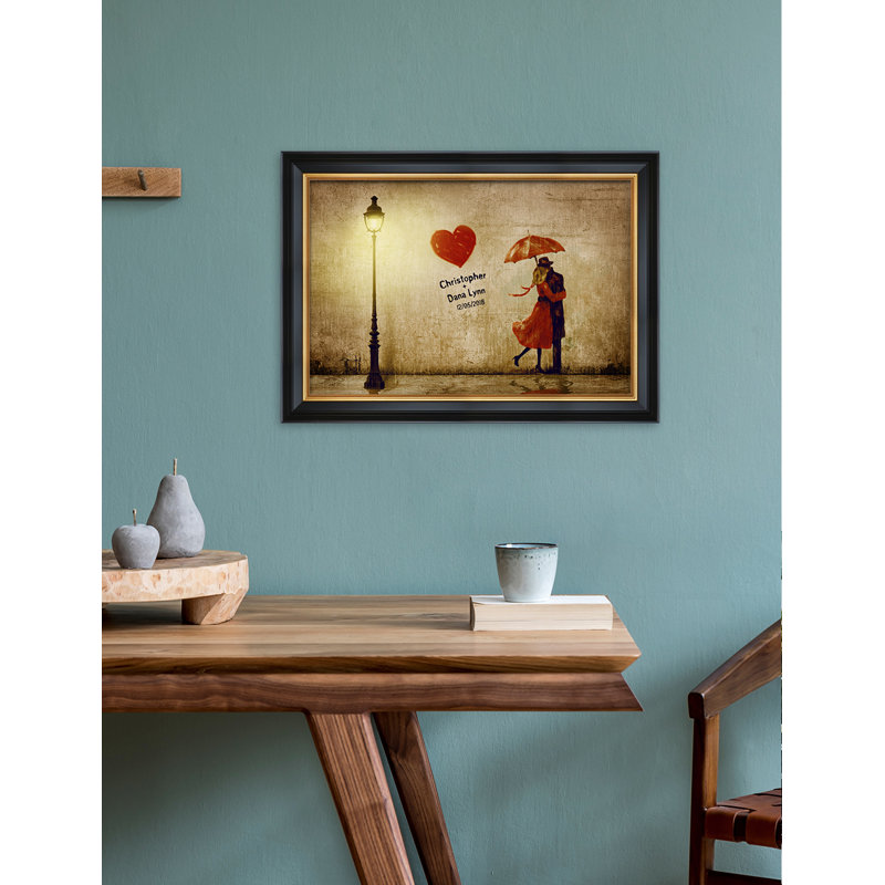 «Our First Kiss», reproduction d'art sur toile personnalisée pour anniversaire romantique et cadeaux de mariage, reproduction encadrée