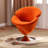 Tulip Modern Velvet Upholstered Metal Swivel Barrel Chair in Orange-90543133