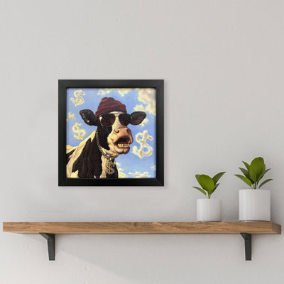 Art encadré sans verre de vache à lait
