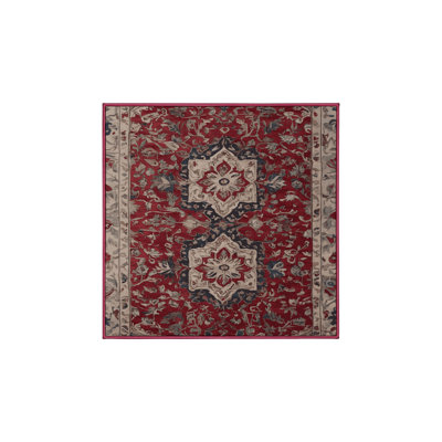 Machine Washable Red Area Rug