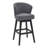 Khan Swivel Counter or Bar Height Armless Bar Stool with Footrest in Fabric and Espresso Wood-1641207352-1638544569