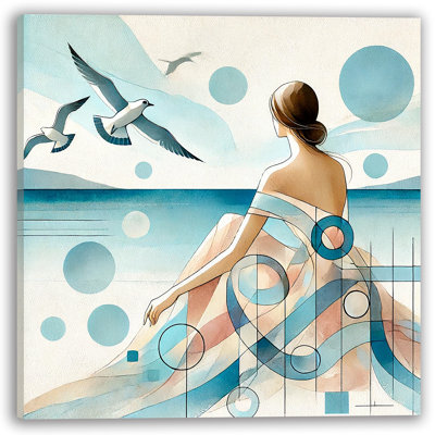 Art mural sur toile Contemplative Coastal Serenity