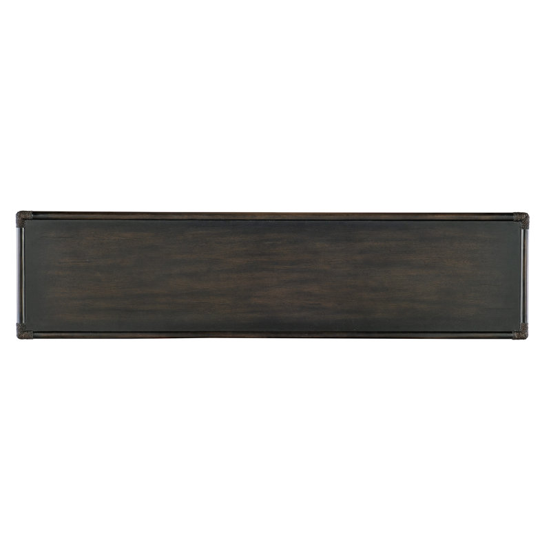 Retreat 73.5" Pole Rattan Console, Black Sand