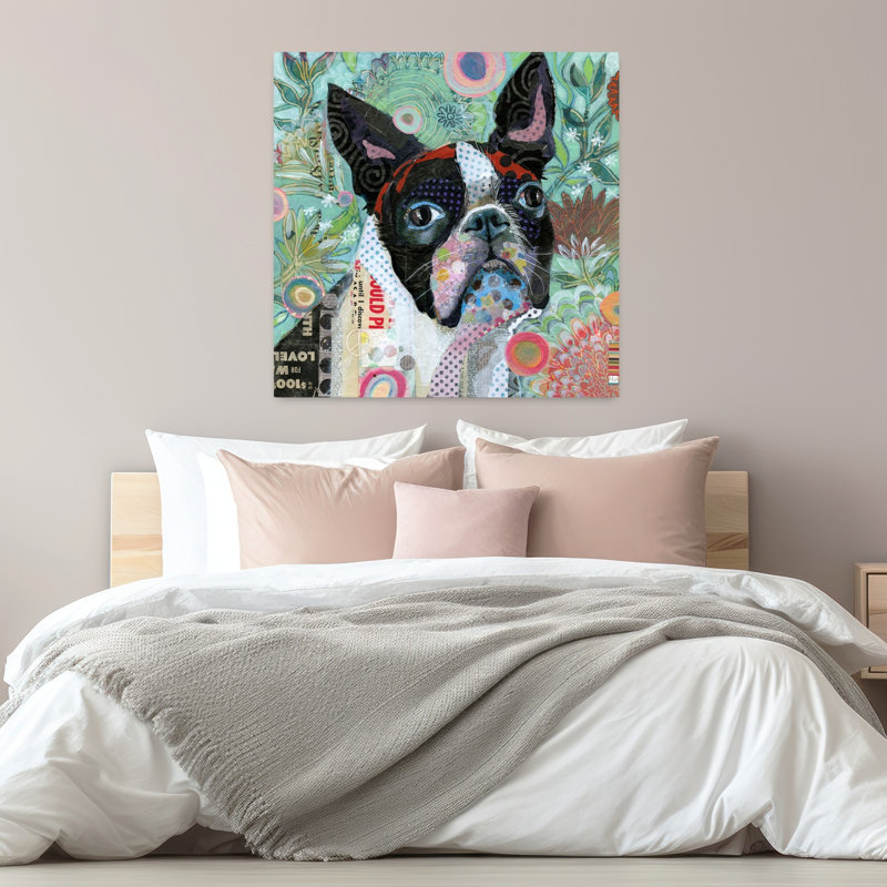 «Mischievous Gardener», art contemporain pour chien, H 32 po x l 32 po