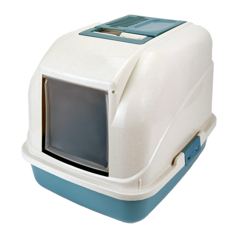 Enclosed Hooded Cat Litter Box with Handle & Scoop - Beige (50.5cm x 40cm)
