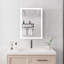 Armoire de salle de bain 2820 pouces - lumières DEL avec miroir, gradateur, affichage de l'heure et de la température, montage en surface, horloge d'apparence élégante 1 porte