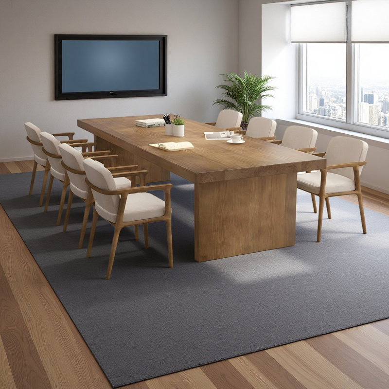 Grande table de conférence moderne en bois massif de 8 pieds, H 29,53 po x L 94,5 po x l 39,37 po
