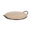 Plateau de service rond en travertin naturel