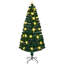 Arbre de Noël en fibre optique pré-éclairé avec grandes étoiles, arbre de Noël artificiel épinette vert avec support en métal, arbre complet pour la décoration des Fêtes-978420567