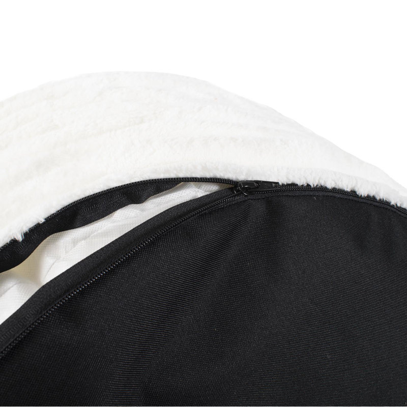 Campblin Pouf Tall Shar Pei White, White Polyester