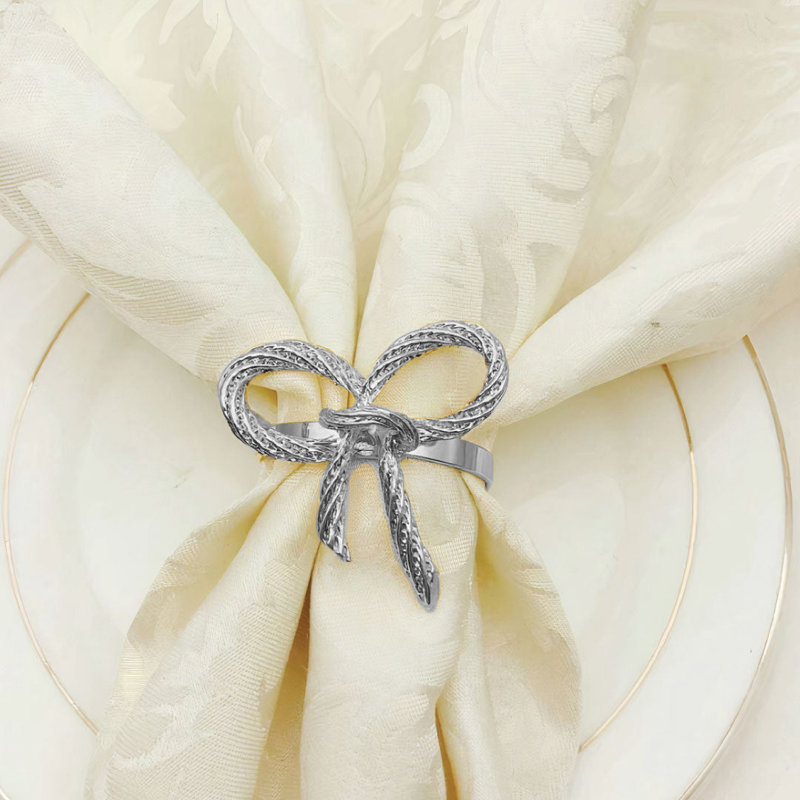 Rond de serviette Fresh Spring Bow, Argent