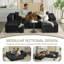 Canapé modulaire à assise profonde en forme de U Boneless, canapé rembourré en velours côtelé avec poches latérales-368108982