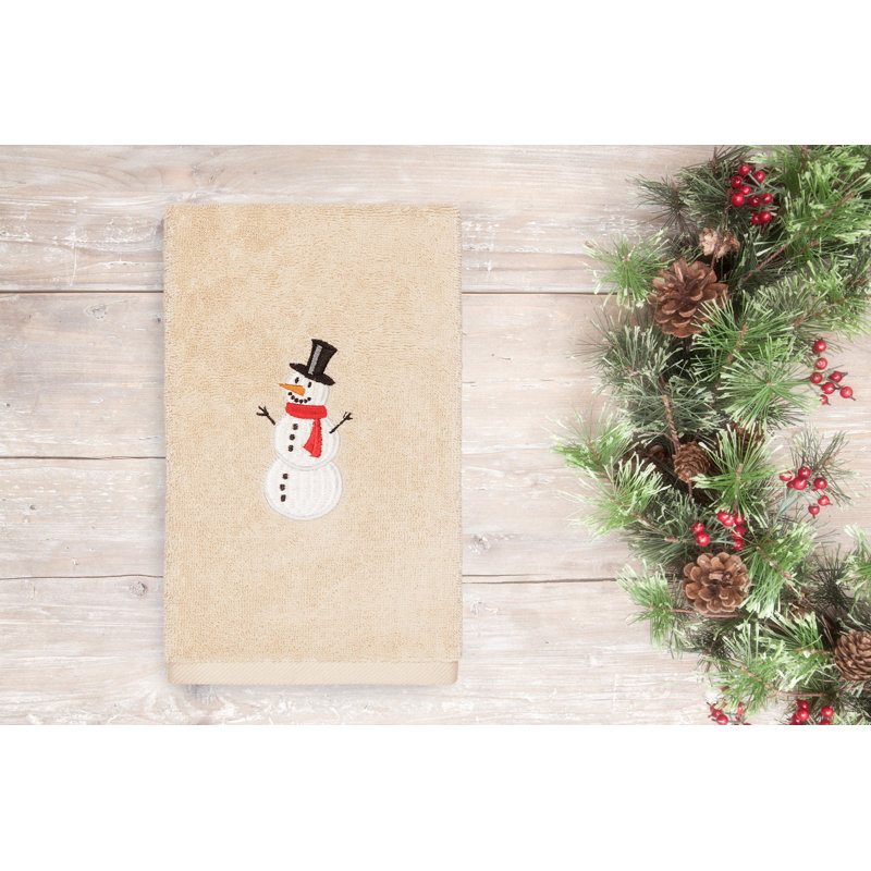 Essuie-mains de Noël brodé en coton turc, Sable