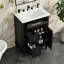 Meuble-lavabo simple 24 po avec lavabo, meuble de rangement en bois massif avec tablette réglable-1794565997
