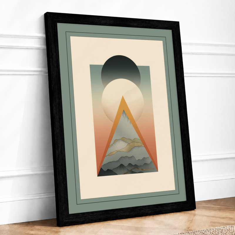 Mountain In Geometry Art Deco - Print, A1 - 84.1 x 59.4 cm, Black