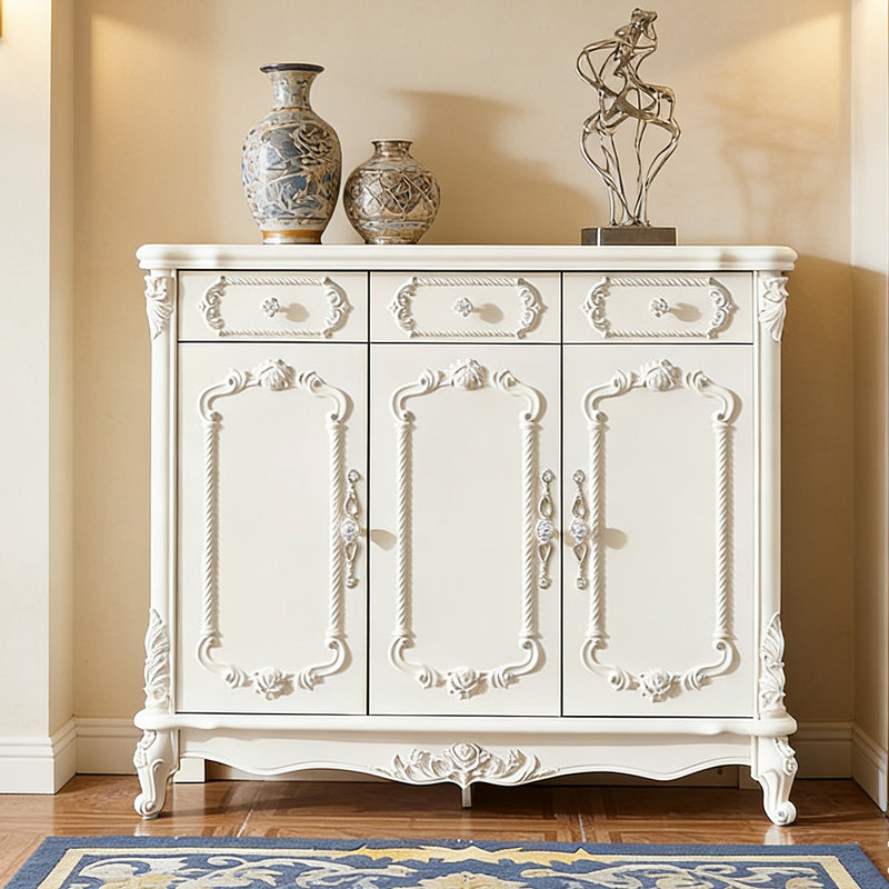 Banc de rangement blanc en bois manufacturé