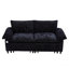 Canapé-lit convertible en velours avec matelas dépliable-2065293029