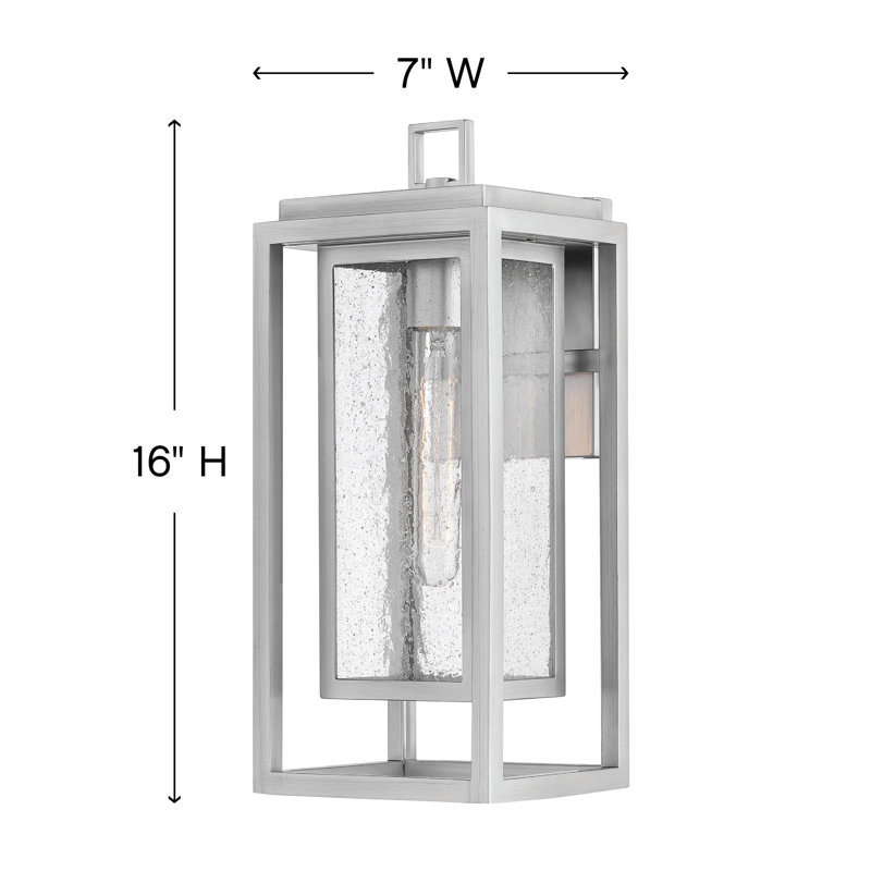 Republic Black 1 - Bulb Outdoor Wall Lantern, 16" H x 7" W x 7 D, Oil Rubbed Bronze