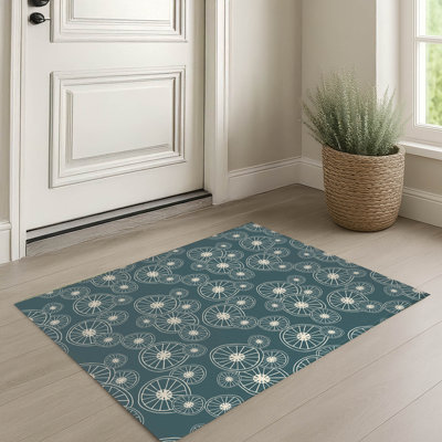 Non-Slip Floral and Geometric Doormat