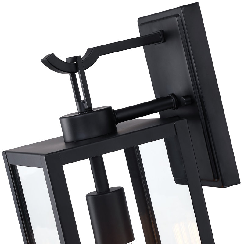 Schlesinger Matte Black Outdoor Wall Lantern, 17.97" H x 5.93" W x 7.84" D