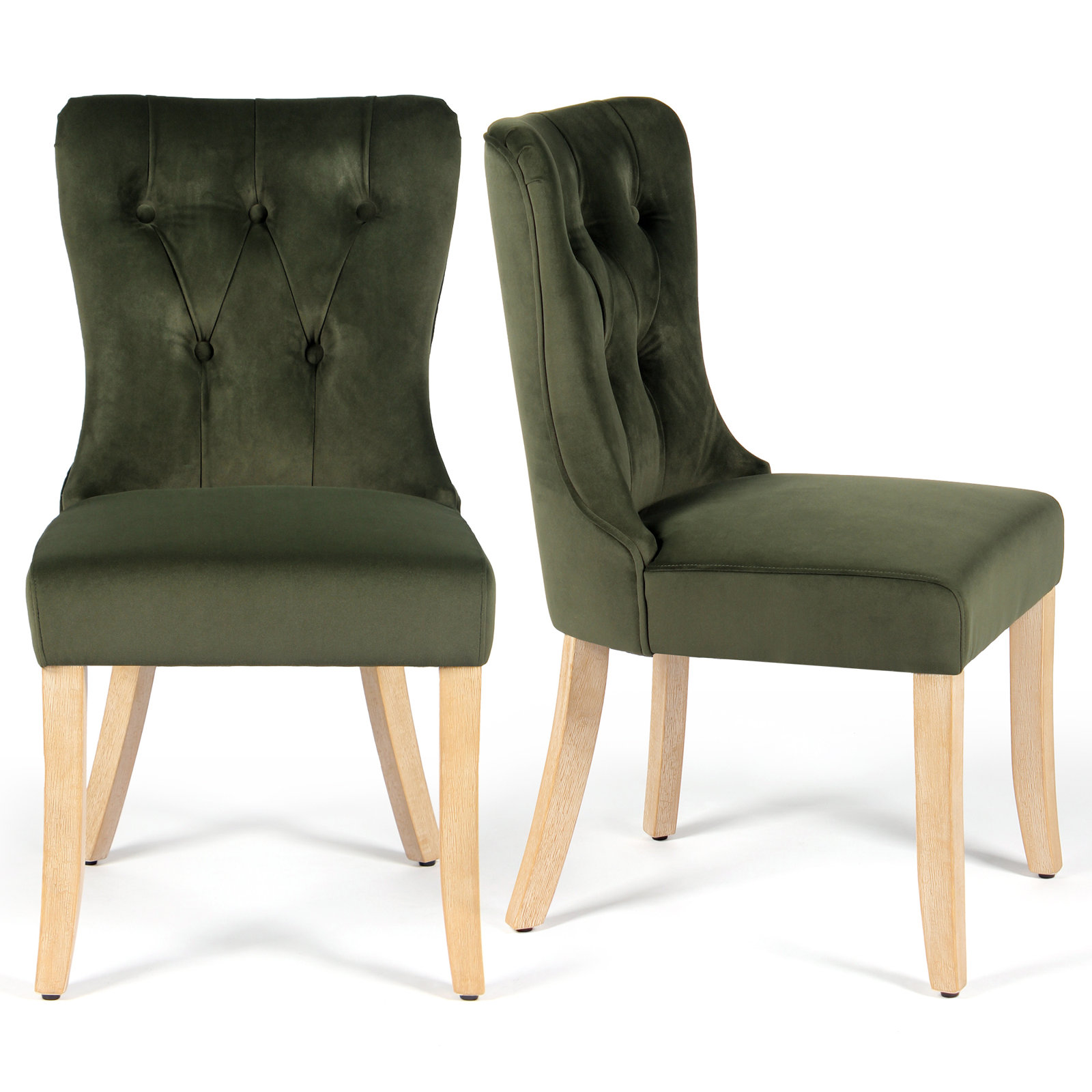 Dutton Upholstered Dining Chair, Dark Green Velvet