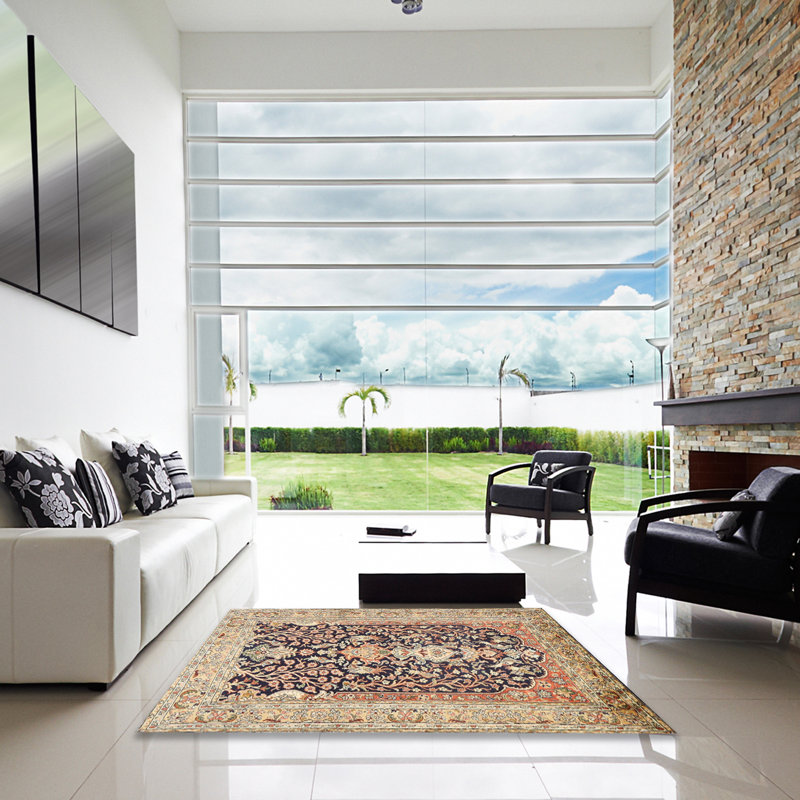 Tapis traditionnel gris / brun, Carré 4 pi