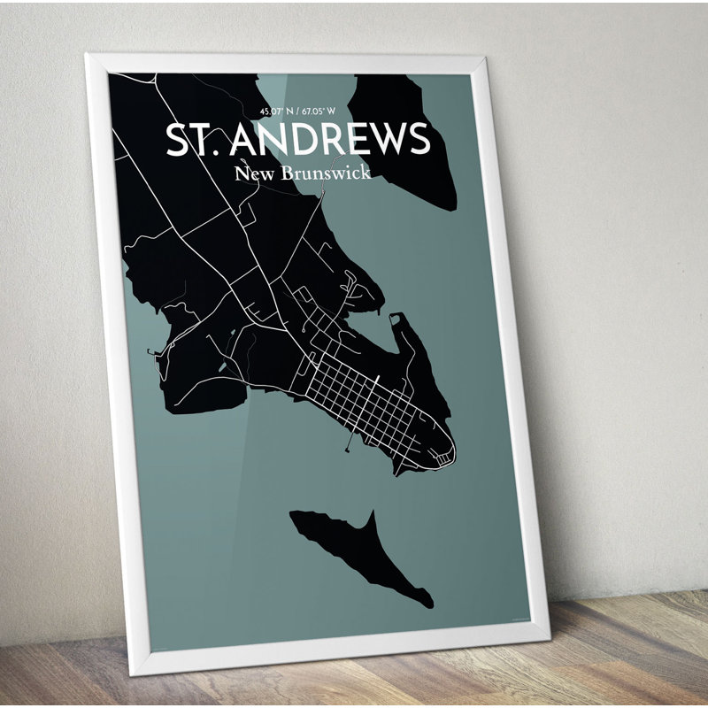 St. Andrews City Map - No Frame Print, 50.8cm H x 40.6cm W x 0.13cm D