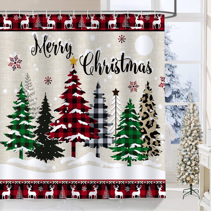Drôle de Noël pour enfants, ensemble de salle de bain, H 72 po x l 72 po, Cute Snowman