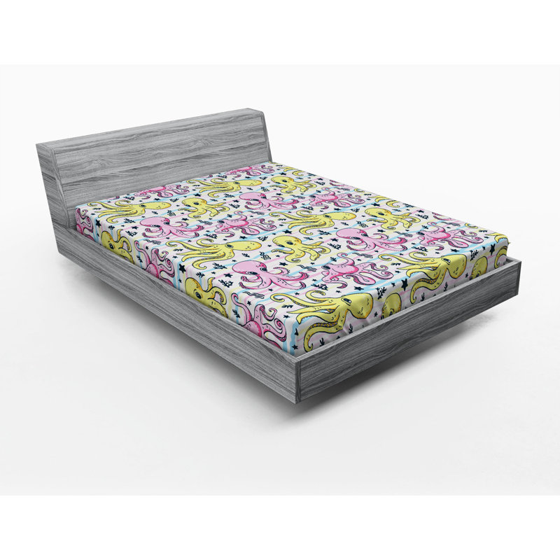 Octopus Microfiber Fitted Sheet, Full/Double Fitted Sheet